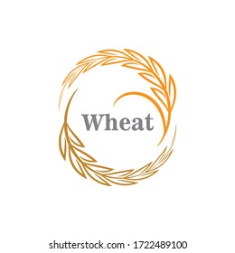 Wheat grain agriculture logo design template vector illustration