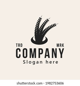 wheat grain agriculture logo design, vector illustration