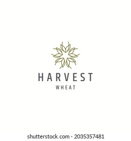 Wheat grain agriculture logo icon design template flat vector