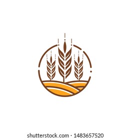 Wheat Grain Agriculture Logo Vector Stock