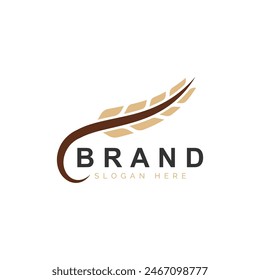 Wheat Grain for Bakery, Bread, Logo Design Vector Icon Illustration