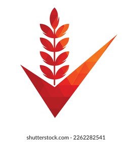 Logo de la Comprobación del Grano de Trigo. Símbolo del icono Diseño del logotipo del concepto de trigo con grano.