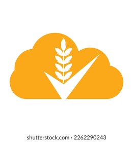 Logo de la Comprobación del Grano de Trigo. Símbolo del icono Diseño del logotipo del concepto de trigo con grano.