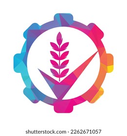 Logo für die Prüfung von Weizenkörnchen. Logo für Weizenweizen Symbol Konzept Symbol Design.
