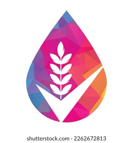 Wheat Grain Check Logo. Grain Wheat Logo Concept sign icon symbol Design.