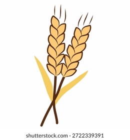 Grano de trigo en estilo de ilustración plana para temas de nutrición y alimentos saludables. Ideal para pan, cereales y granos integrales.