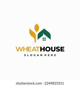 Wheat Grain House logo designs concept vector, Agriculture and Food logo template