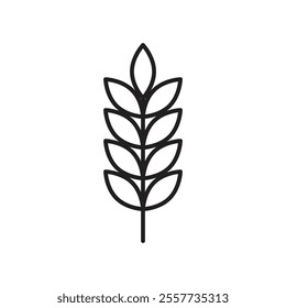 Wheat grain icon Black and white logo