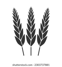 Trigo, icono de grano. Cereal, símbolo de cebada. Diseño agrícola. Ilustración vectorial.