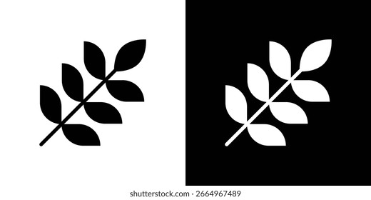 Weizenkorn-Symbol in flachem schwarzem, massivem Vektorsatz