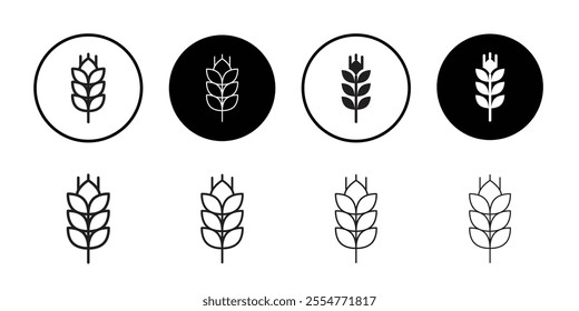 Wheat grain icon Line Art Logo set