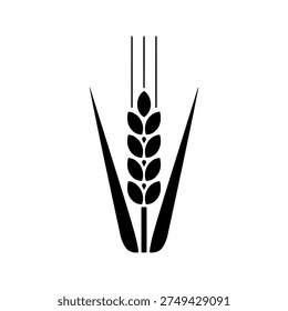 Wheat grain icon logo design. Wheat ear sign and symbol. Agriculture and organic food element.