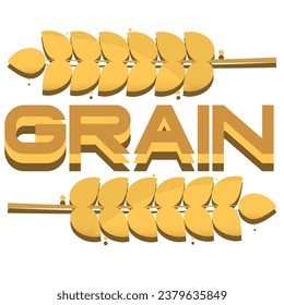 Wheat grain icon logo vector design. Simple logo for farm, pastry, bakery or food product.