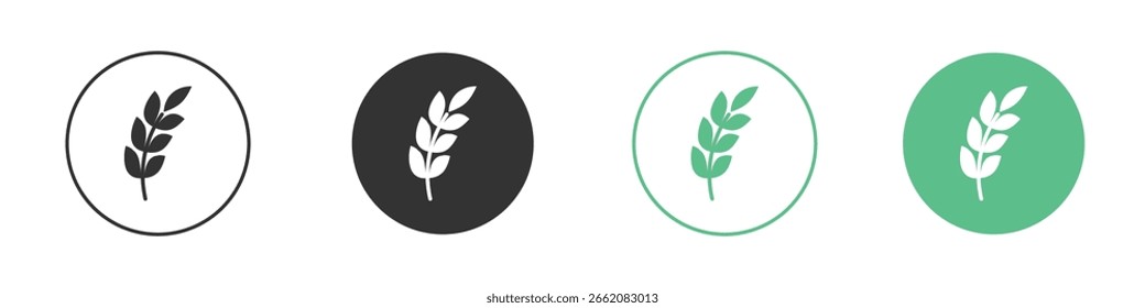 Icono de grano de trigo Minimal Flat Line Vector Icon Set.