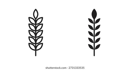 Icono de grano de trigo sobre fondo blanco. Icono de Vector de stock