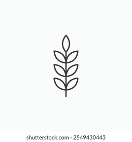 Wheat grain icon set in blackthin line style.
