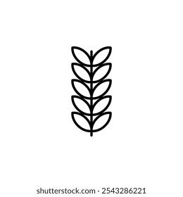 Wheat grain icon symbol collection on white background.