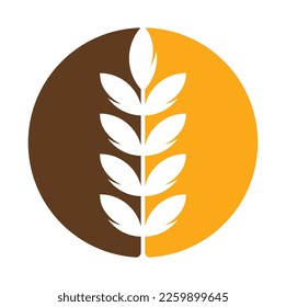 diseño del logotipo vectorial del icono del grano de trigo. Diseño del logotipo del icono del vector del trigo simple.
