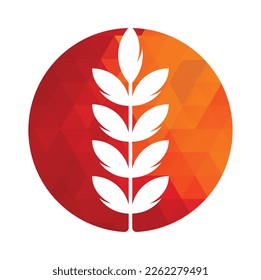 diseño del logotipo vectorial del icono del grano de trigo. Diseño del logotipo del icono del vector del trigo simple.