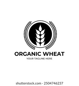 wheat or grain icon vector logo design template