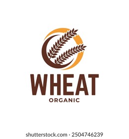 wheat or grain icon vector logo design template