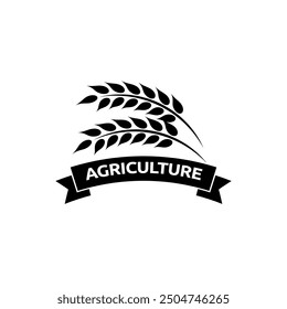 wheat or grain icon vector logo design template