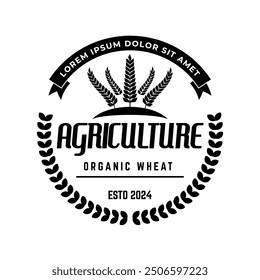 wheat or grain icon vector logo design template