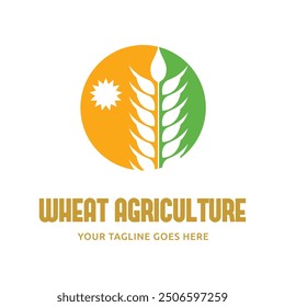 wheat or grain icon vector logo design template