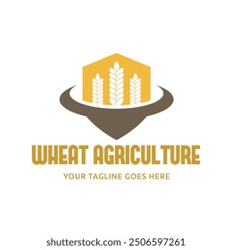 wheat or grain icon vector logo design template