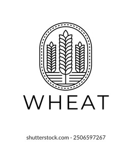 wheat or grain icon vector logo design template