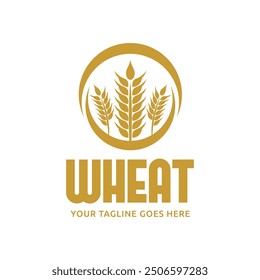 wheat or grain icon vector logo design template