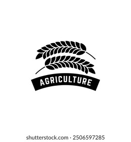wheat or grain icon vector logo design template