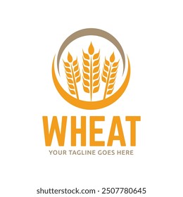 wheat or grain icon vector logo design template