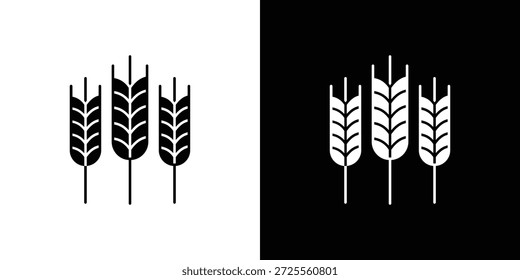 Wheat grain icons for graphic and web design projects