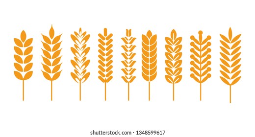 Wheat grain icons set, Vector