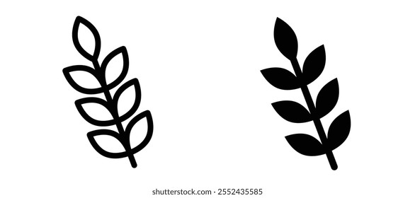 Wheat grain liner icon vector set.