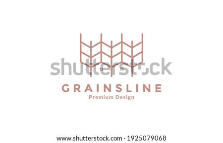 wheat grain lines home or warehouse logo design vector icon symbol illustration