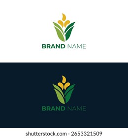 Wheat Grain Logo for Agricultural Branding