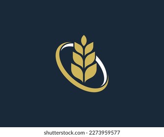 Wheat Grain Logo Concept sign symbol icon Design Element. Meal, Bakery, Harvest, Food Logotype. Vector illustration logo template