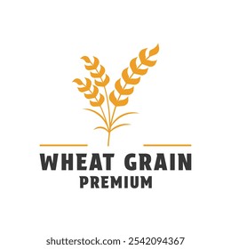 wheat grain logo design concept idea vector template