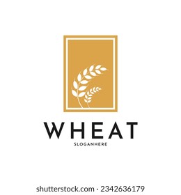 wheat grain logo design creative idea