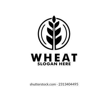 Wheat Grain logo design. Simple logo wheat grain vector