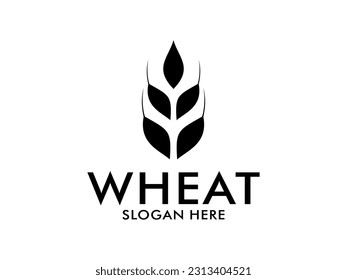 Wheat Grain logo design. Simple logo wheat grain vector