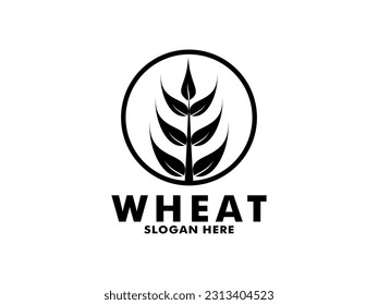 Logo-Design von Weizen. Einfache Logo-Weizen-Vektorgrafik