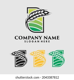Plantilla de diseño del logotipo del grano de trigo
