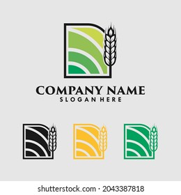 Plantilla de diseño del logotipo del grano de trigo