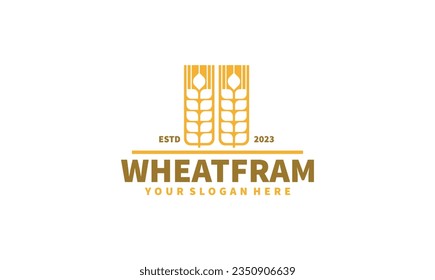Wheat grain logo design vector. Grain wheat field logo concept  agriculture wheat logo template