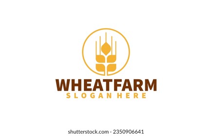 Wheat grain logo design vector. Grain wheat field logo concept  agriculture wheat logo template