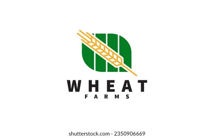 Wheat grain logo design vector. Grain wheat field logo concept  agriculture wheat logo template