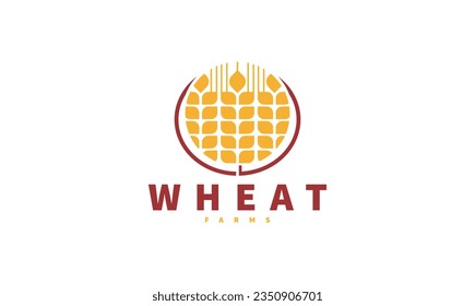 Wheat grain logo design vector. Grain wheat field logo concept  agriculture wheat logo template